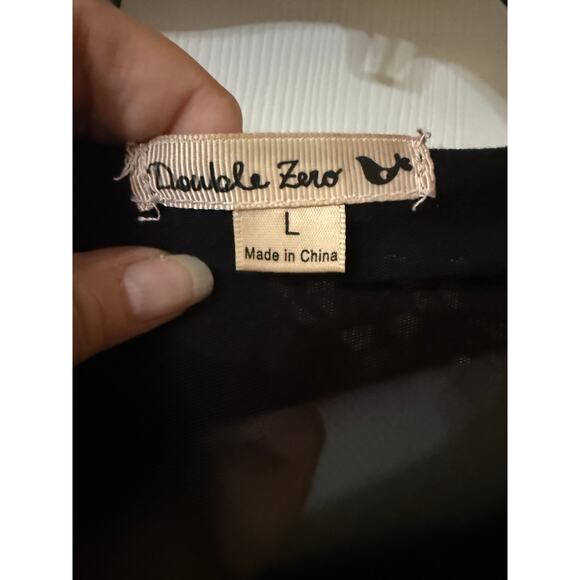 Double Zero Boutique Black Women's Size Large Multicolor Crochet Trim - Picture 2 of 5